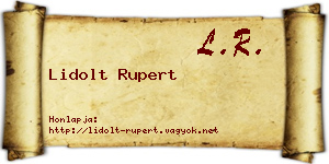 Lidolt Rupert névjegykártya